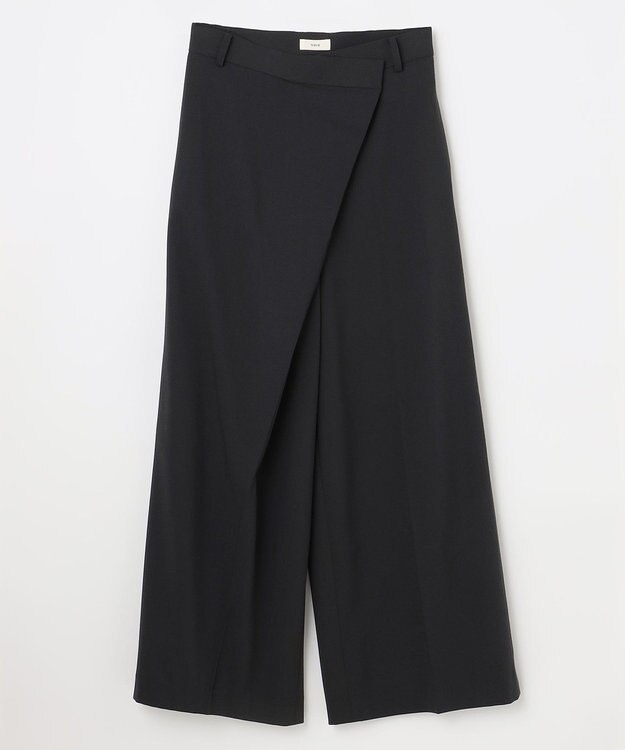 NAVE 【Nave・洗える】スパントロ ワイドラップパンツ ブラック系