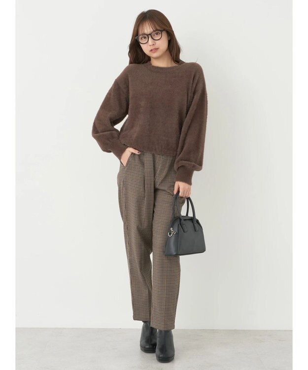 earth music&ecology ミニシャギープルオーバー Brown