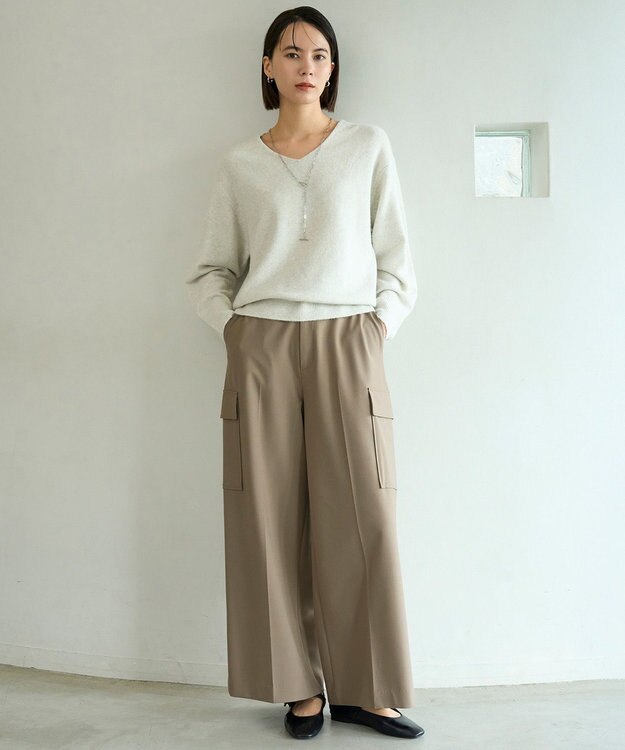 UNFILO ふわふわニット Vネック 【WEB限定】グレージュ