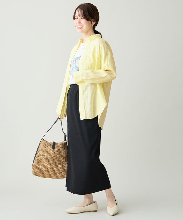 ANY 【Sサイズあり】ヨーロピアンリネンオーバーシャツ イエロー