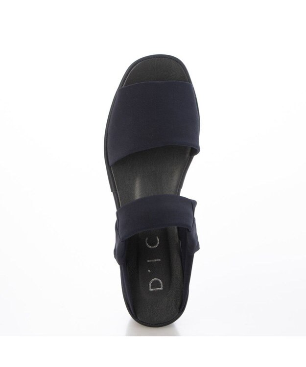 MODE ET JACOMO <D'ICI>ストレッチクロスウェッジサンダル ネイビー