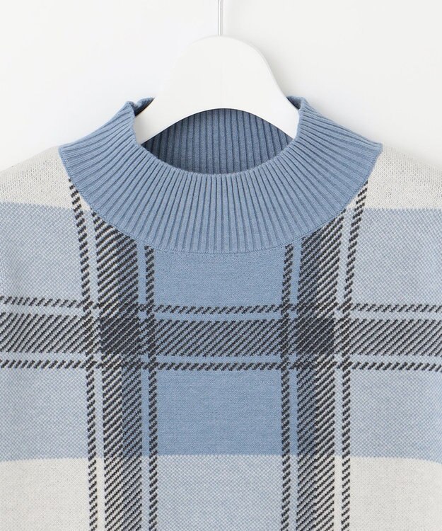 J.PRESS LADIES 【洗える】WOOLY STRETCH PLAID ニット ブルーチェック系