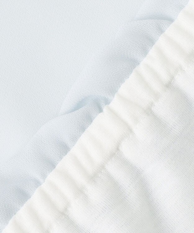 自由区 【XSサイズ～/洗える】ロイヤルシフォン デザインブラウス スカイブルー系