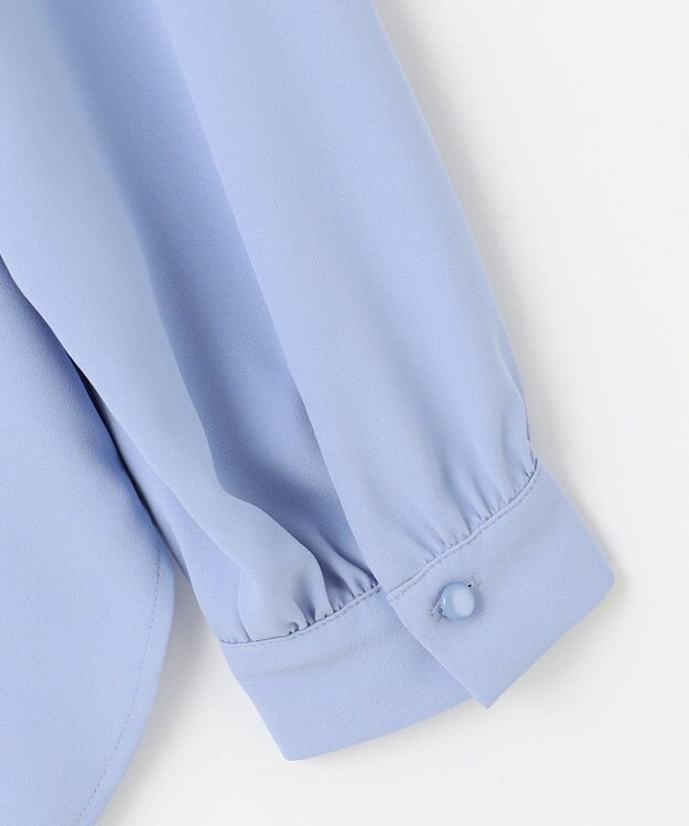 ANY SIS 【洗える】フリルネックスタンド ブラウス ライトブルー