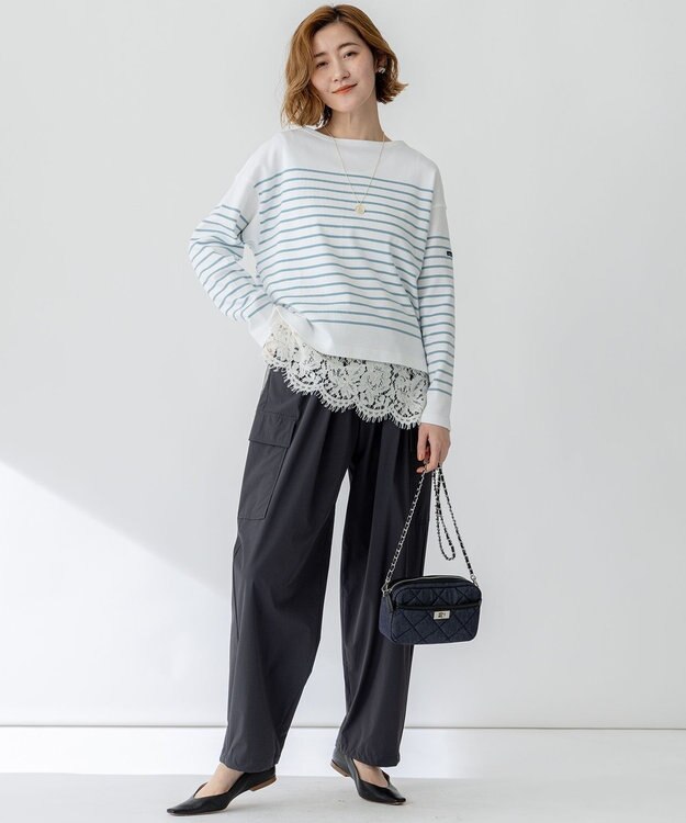 23区 L 【撥水加工/洗える】ナイロン2WAYストレッチ パラシュート パンツ グレー系