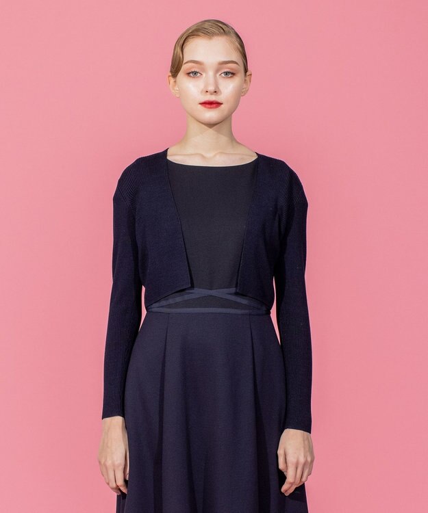 TOCCA 【洗える！】SILK RIB BOLERO ボレロ ネイビー系
