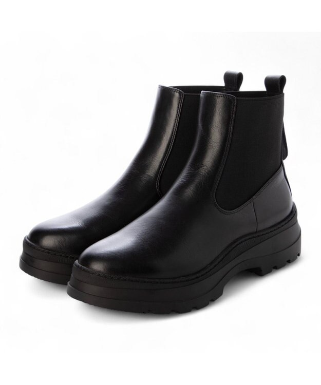 MODE ET JACOMO <carino>厚底サイドゴアブーツ ブラック