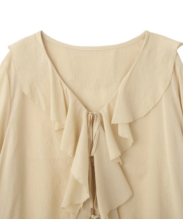 YECCA VECCA ラッフルリボンシアーブラウス Yellow