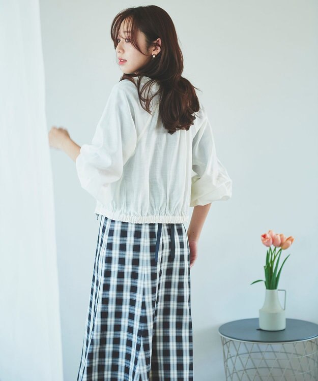 Feroux 【洗える】シアー ブルゾン アイボリー系