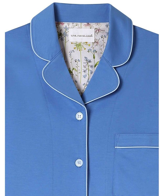 une nana cool 【綿100%】72/2 メガハイゲージパジャマ MADE WITH LIBERTY FABRIC ブルー