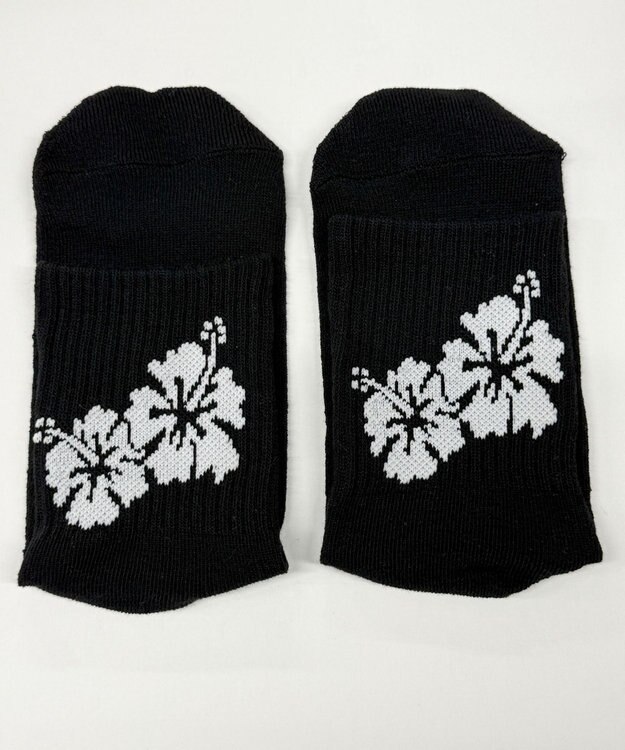 WEGO バックハイビスカスソックス ブラック