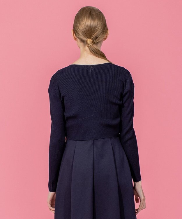 TOCCA 【洗える！】SILK RIB BOLERO ボレロ ネイビー系