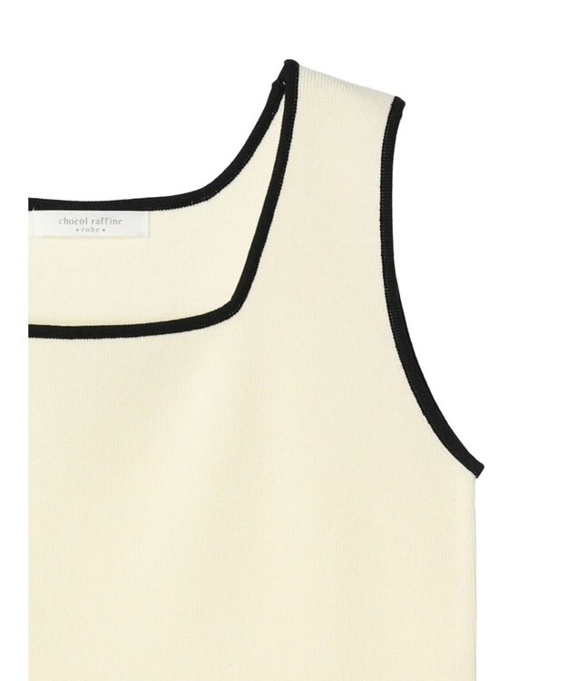 Green Parks ノースリーブスクエアニットプルオーバー Ecru