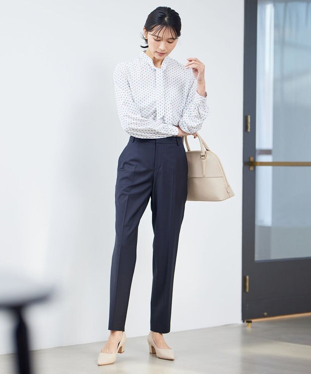 23区 S 【セットアップ対応】ファインネスウール テーパード パンツ ブラック系