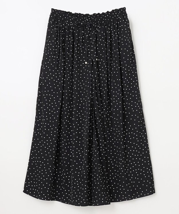 ANY 【洗濯機可能・ウエストゴム】リラックススカーチョ ブラック×オフドット