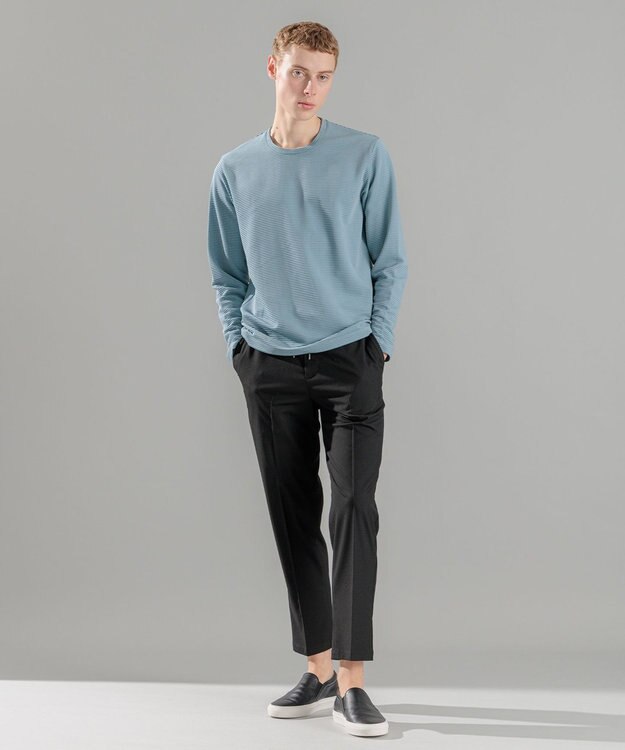 JOSEPH HOMME タックリップルジャージー　クルーネックカットソー スカイブルー系