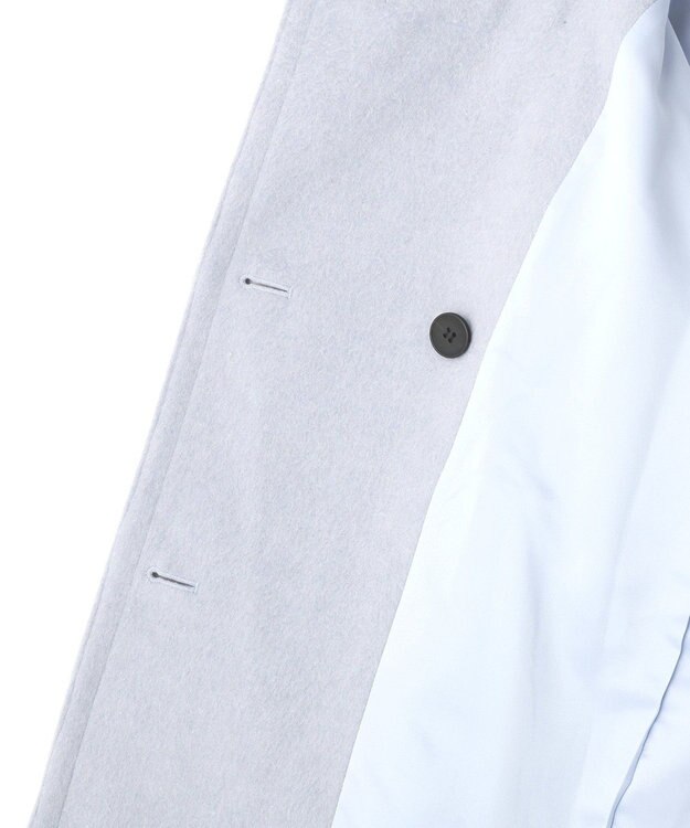 YECCA VECCA ウール混ミドル丈スタンドカラーコート Sax