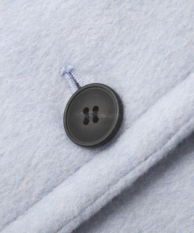 YECCA VECCA ウール混ミドル丈スタンドカラーコート Sax