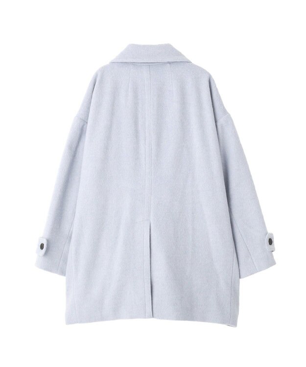 YECCA VECCA ウール混ミドル丈スタンドカラーコート Sax