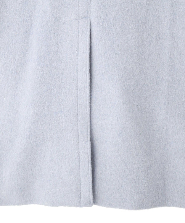 YECCA VECCA ウール混ミドル丈スタンドカラーコート Sax