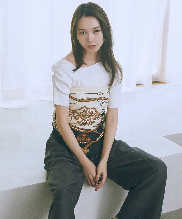 earth music&ecology 大判スカーフ Pink