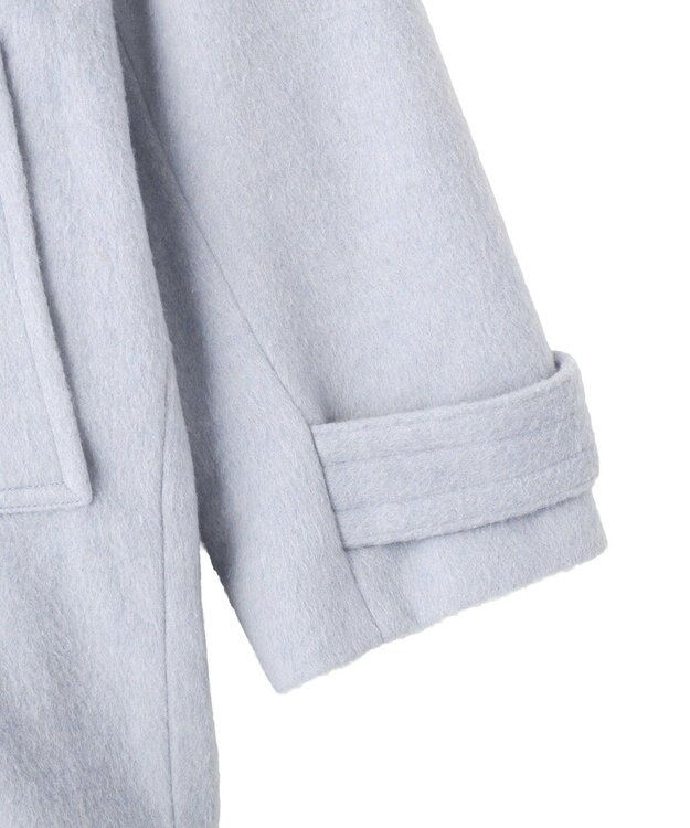 YECCA VECCA ウール混ミドル丈スタンドカラーコート Sax