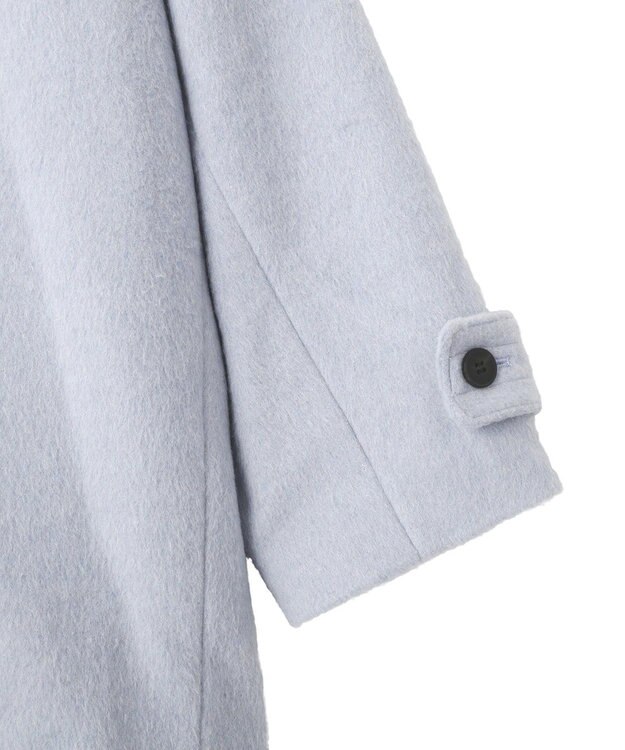 YECCA VECCA ウール混ミドル丈スタンドカラーコート Sax