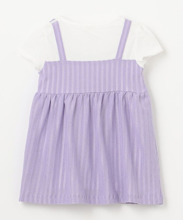 組曲 KIDS 【80-100㎝】レースカットソーコンビ チュニック ラベンダー系