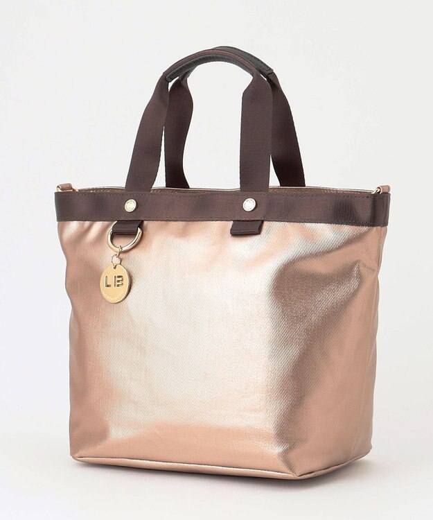 LA BAGAGERIE 【コットン×ポリウレタン】シャイニーミニトート ベージュ