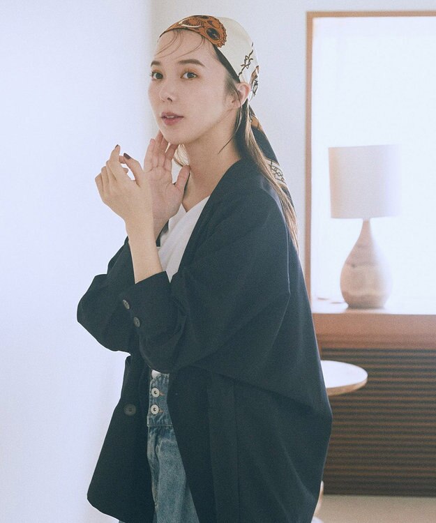 earth music&ecology 大判スカーフ Pink