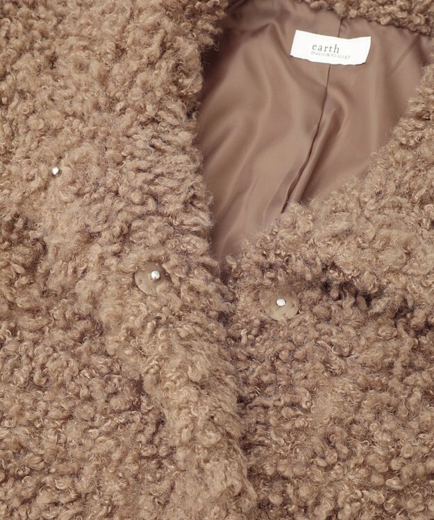earth music&ecology プードルファーショートブルゾン Brown