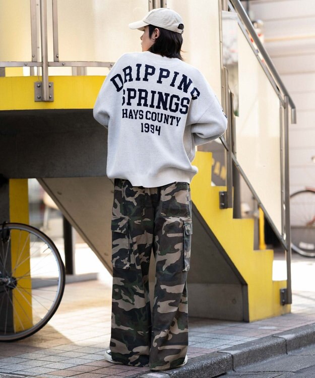 WEGO スリーブロゴニットプルオーバー ホワイト