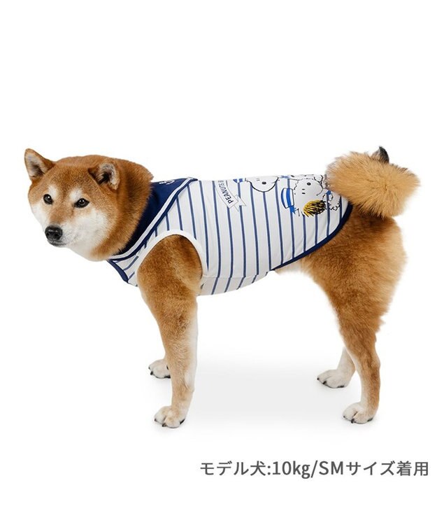 PET PARADISE スヌーピー 接触冷感 タンクトップ 《兄弟 マリン柄》 中型犬 大型犬 ホワイト×ネイビー