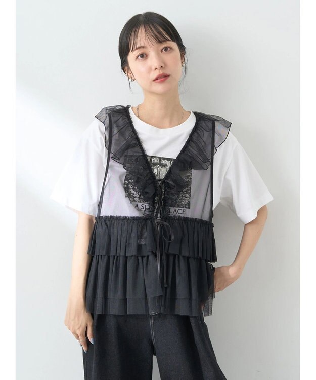 earth music&ecology チュールベスト Black