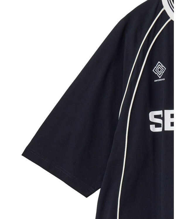 CRAFT STANDARD BOUTIQUE 接触冷感/UVカット/イージーケア/ストレッチ/ゲームシャツ-B Navy