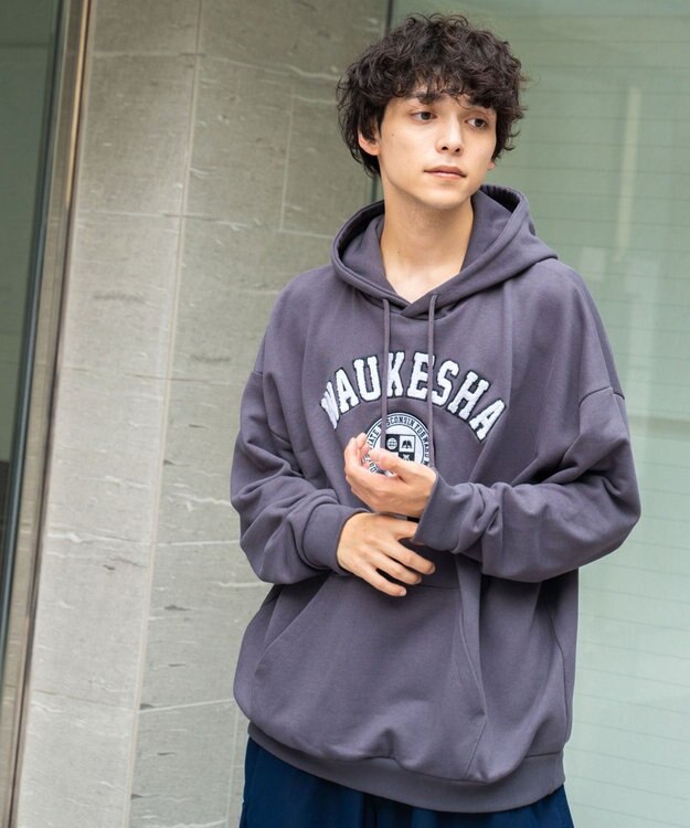 WEGO ヘビーウエイトサガラカレッジプルパーカー スミクロ