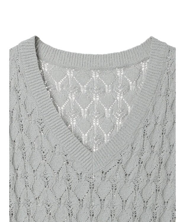 earth music&ecology クロッシェラインニットベスト Mint