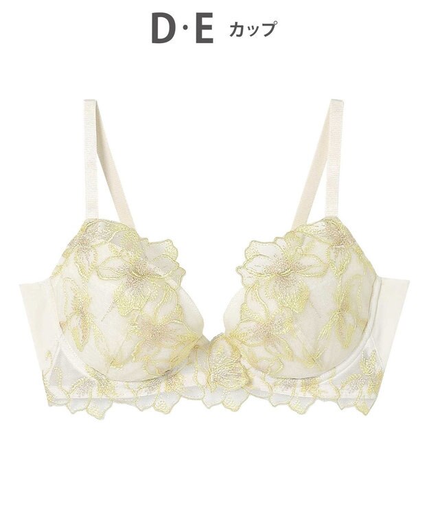 AMPHI ブラジャー 自然なまるみのあるバストシルエット 背中の段差ができにくい整える機能のブラ 【ふわふわブラ】 ブラ BYJ380 アンフィ／ワコール イエロー