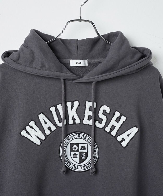 WEGO ヘビーウエイトサガラカレッジプルパーカー スミクロ