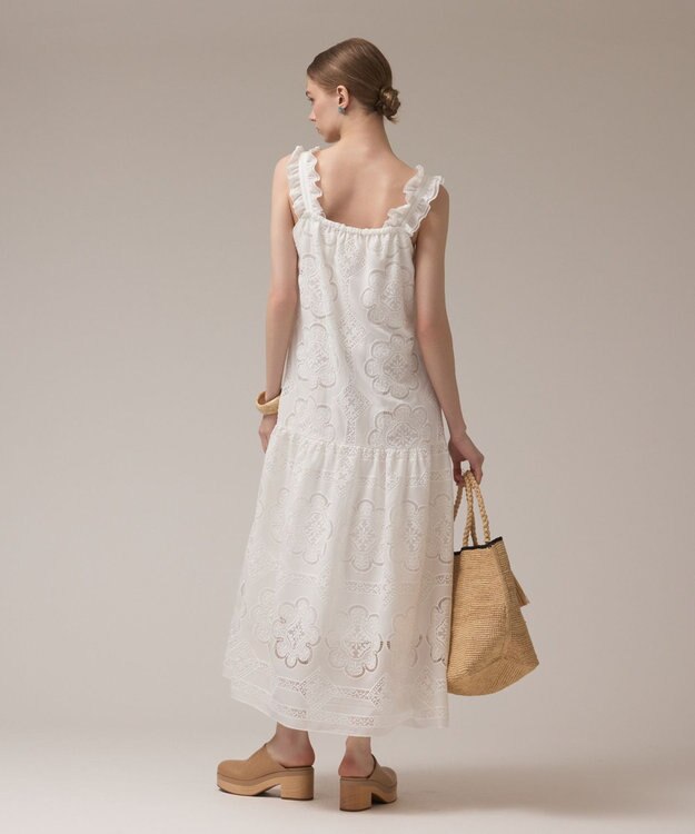 GRACE CONTINENTAL カットワーク刺繍ワンピース ホワイト
