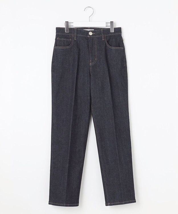 自由区 S 【洗える】ストレート デニムパンツ ネイビー系