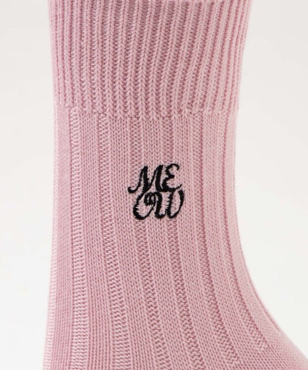 WEGO ガーリーロゴ刺繍ソックス ピンク