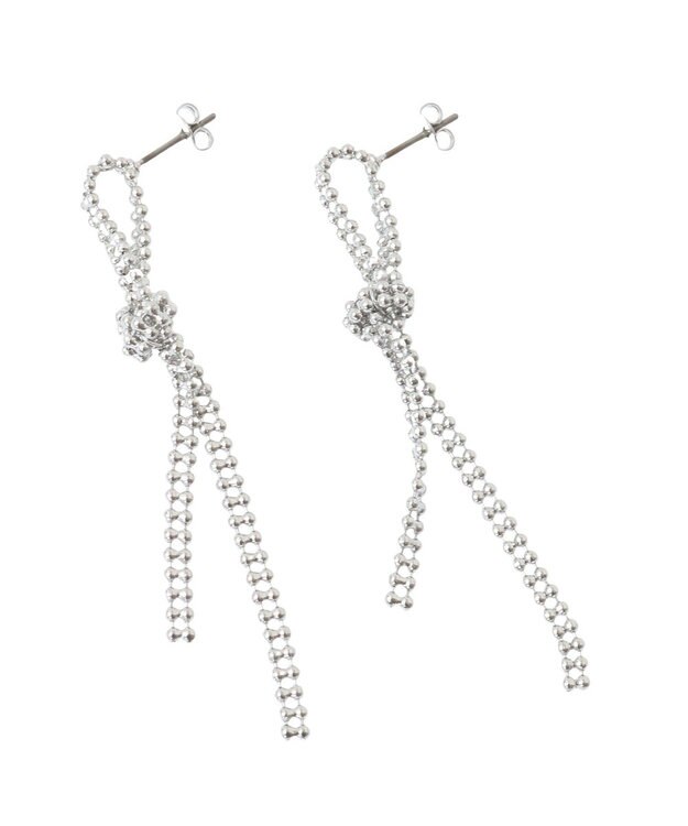 YECCA VECCA ノットボールチェーンピアス Silver