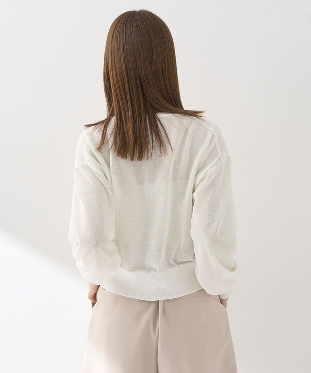 earth music&ecology 【予約】接触冷感シアークルーニットカーディガン アイボリー