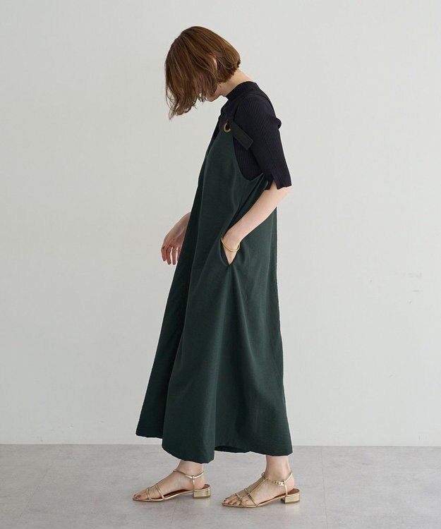 YECCA VECCA ベルトストラップサロペット Dark Green