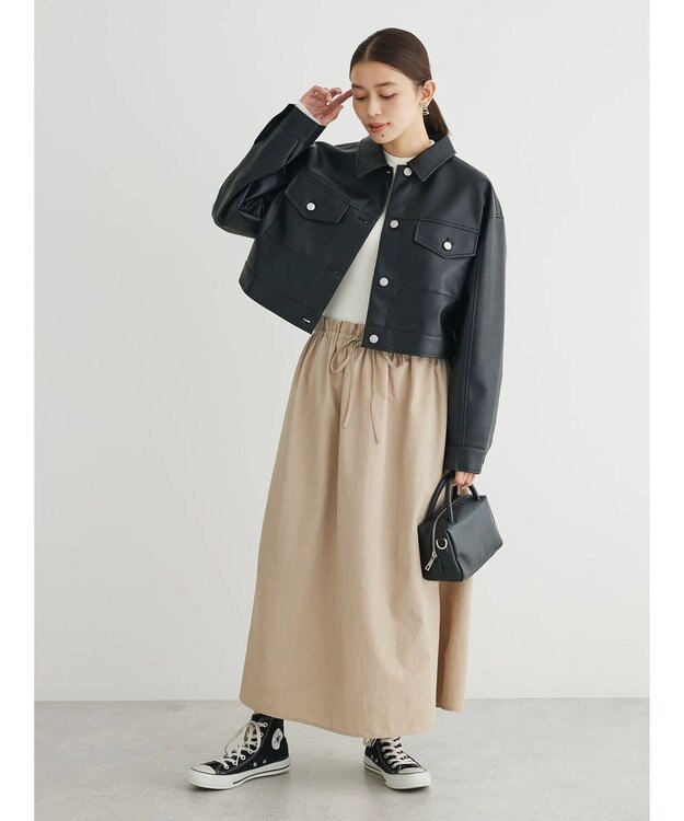 Green Parks ドッキングニットワンピース Beige