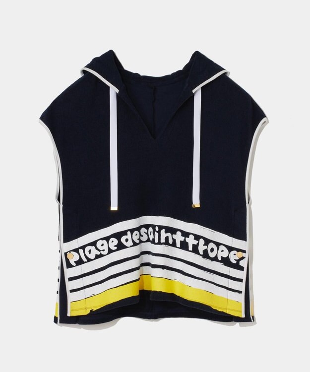 GRACE CONTINENTAL パイルポンチョフーディ ネイビー