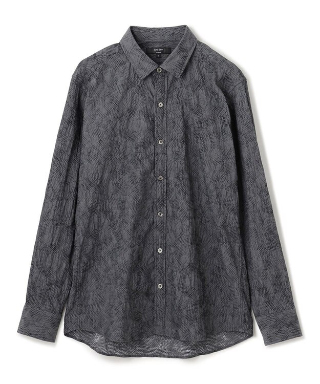 JOSEPH HOMME アブストラクトジャガード レギュラーカラーシャツ グレー系