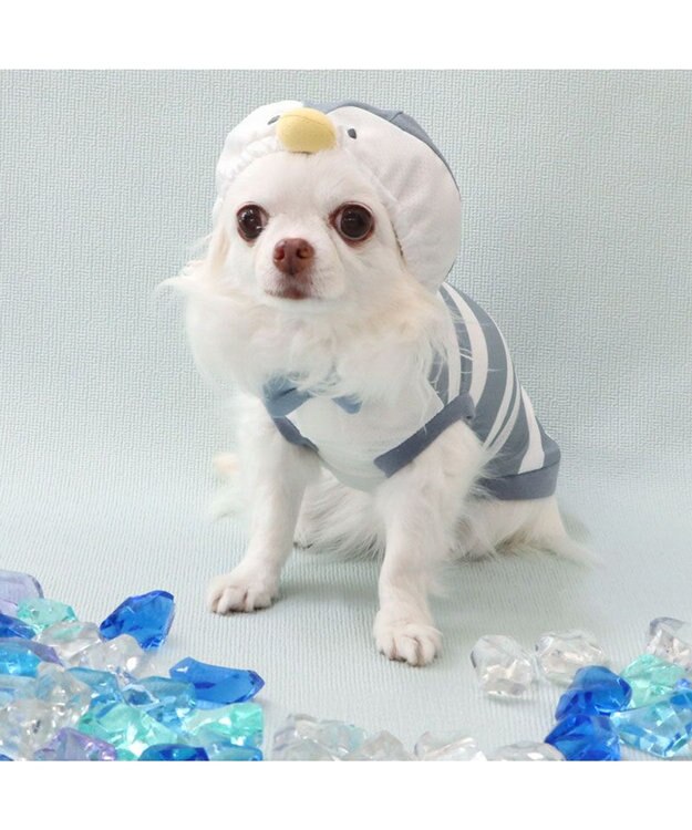 PET PARADISE ペットパラダイス エコメッシュ ペンギンパーカー 小型犬 グレー×ホワイト