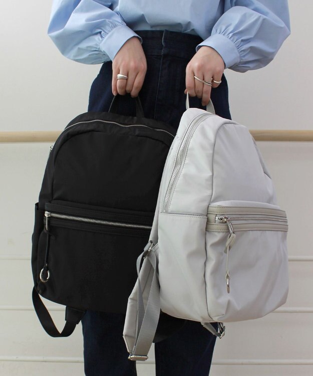 組曲 【PC用ポケット付き】ナイロンポケット バックパック ブラック系